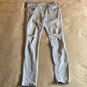 Pacsun Skinny Ripped Jeans Light Gray